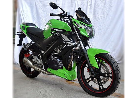 High Speed Motorcycle Racing Bike Classic Green Color Electric / Kick Start