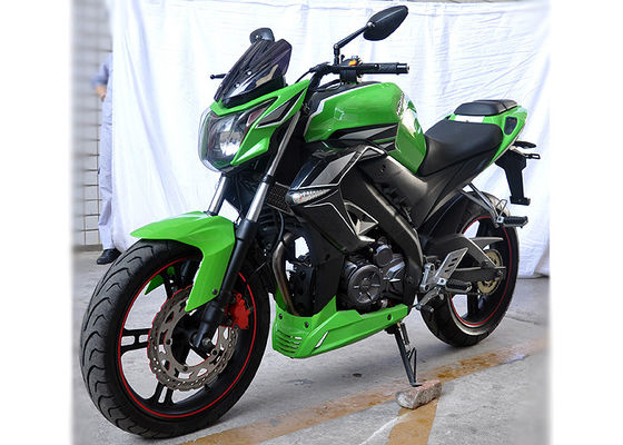 High Speed Motorcycle Racing Bike Classic Green Color Electric / Kick Start